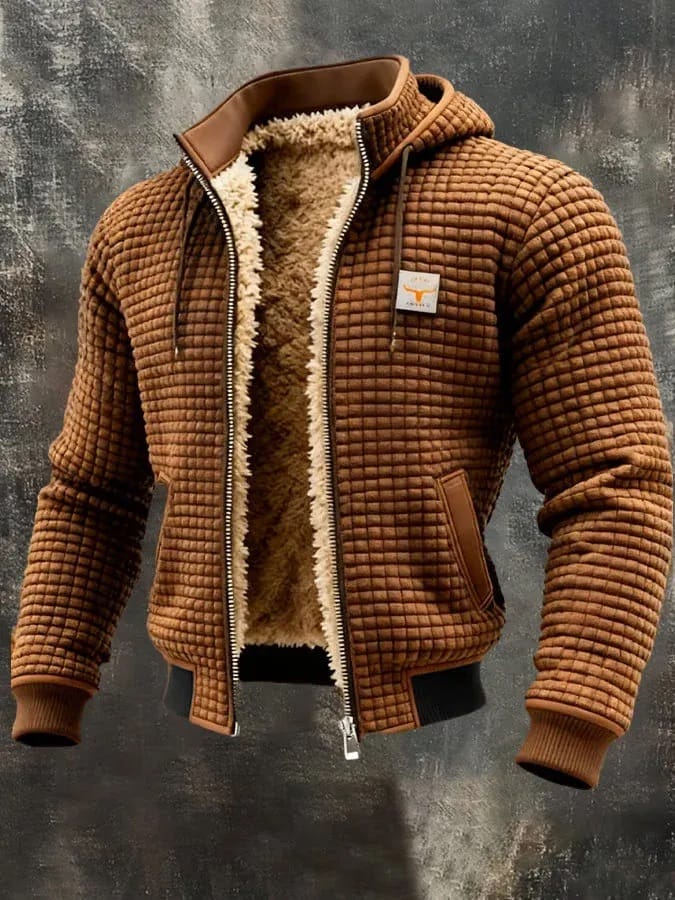 Nathaniel | Sherpa-Lined Waffle Jacket