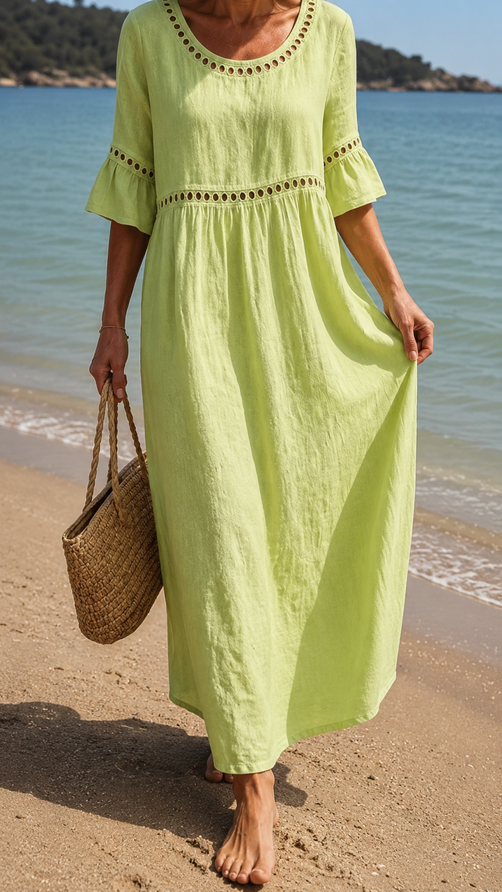 Livian | Embroidered Linen Dress