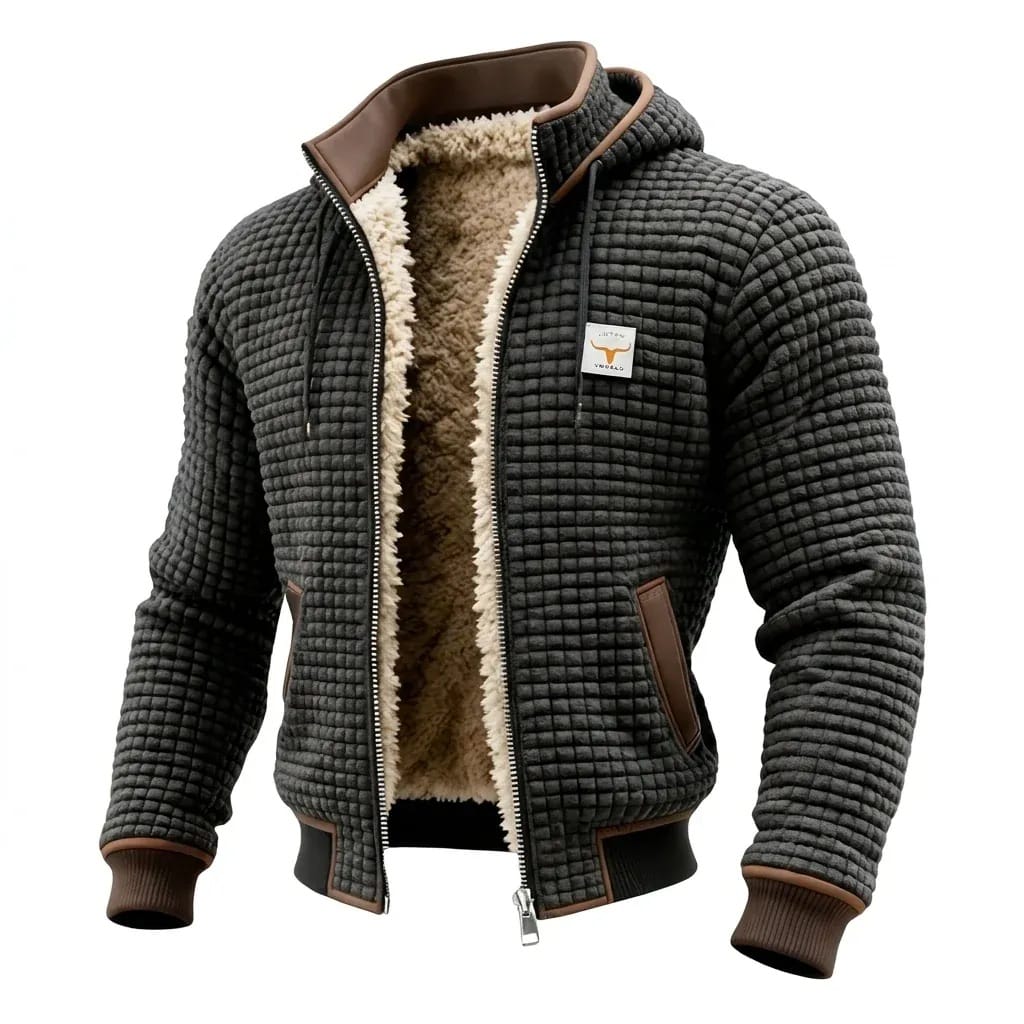 Nathaniel | Sherpa-Lined Waffle Jacket