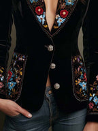 Philippa | Colourful Floral Embroidered Blazer