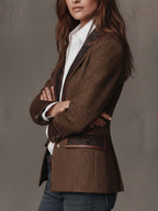 Theodora | Herringbone Panel Blazer