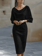 Lyla | Elegant Round Neck Midi Dress