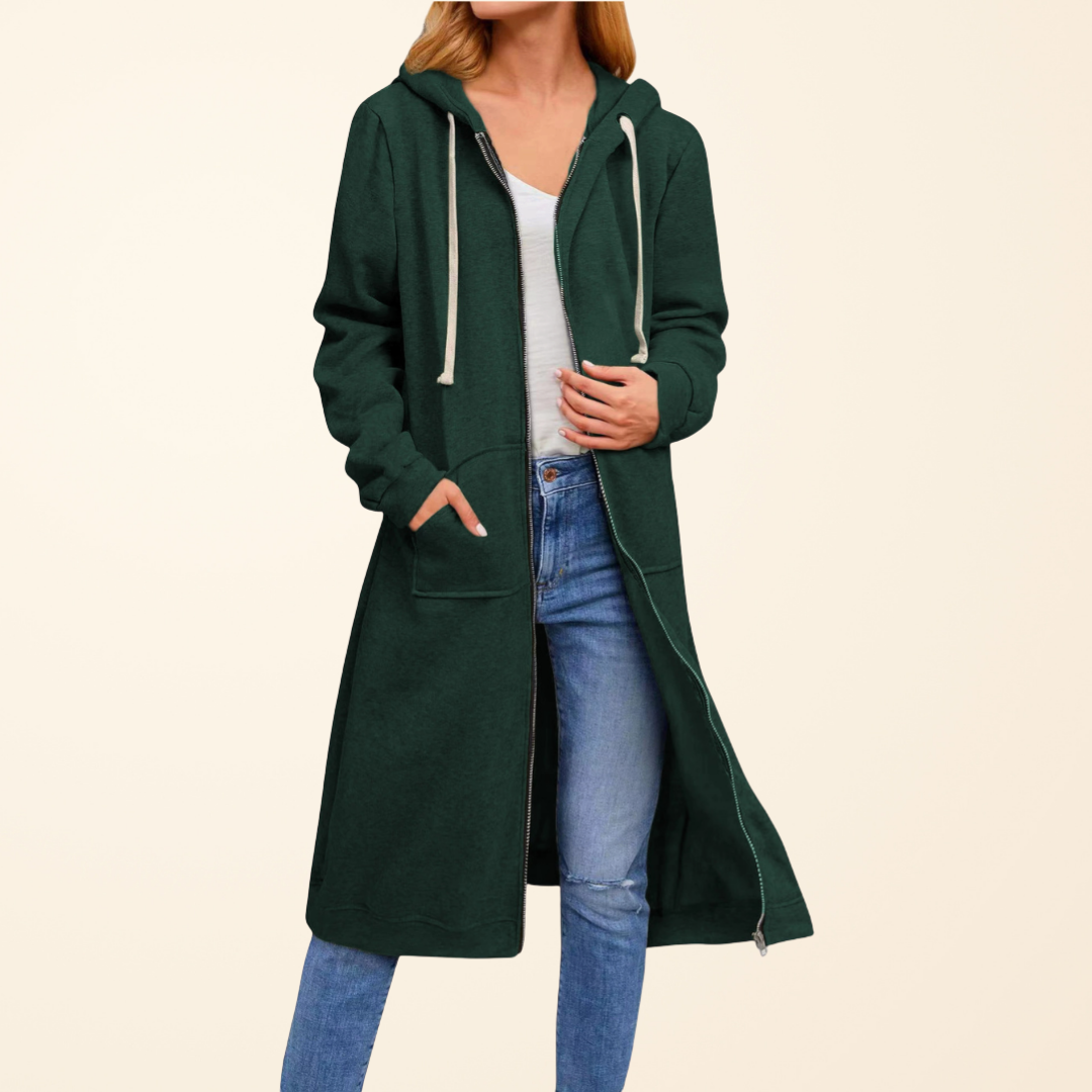 Brixley | Relaxed zip-up long cardigan