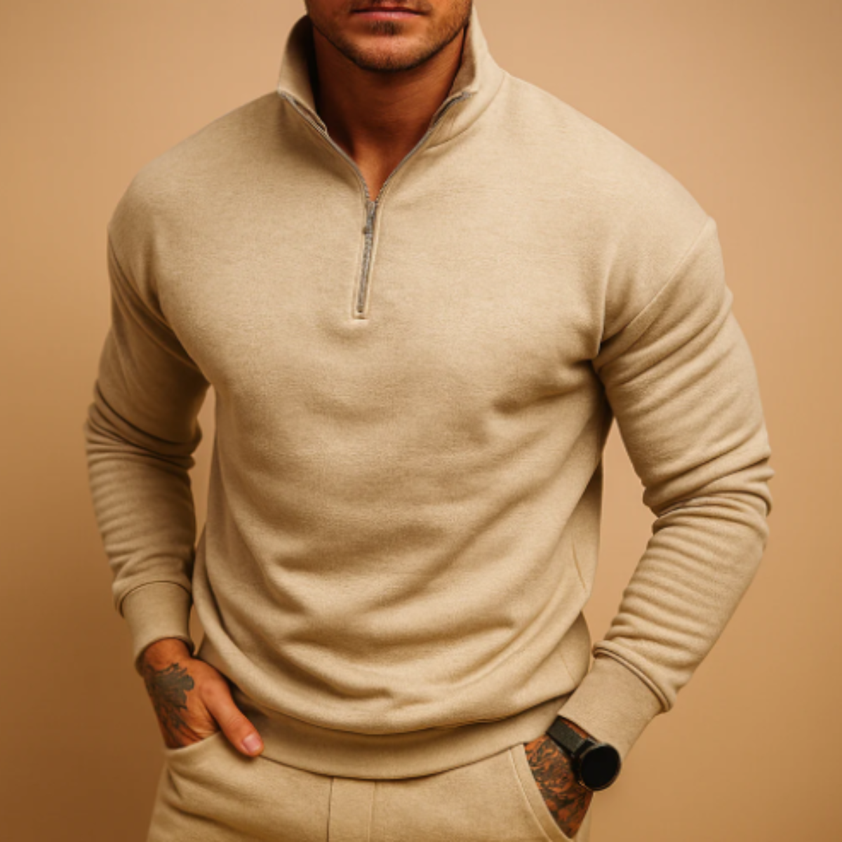 The Levington Men’s Half Zip Knitted Sweater