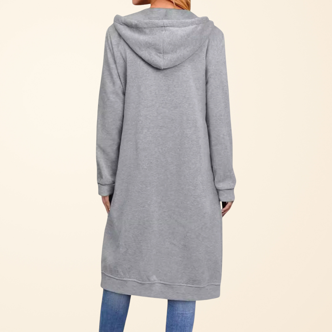 Brixley | Relaxed zip-up long cardigan