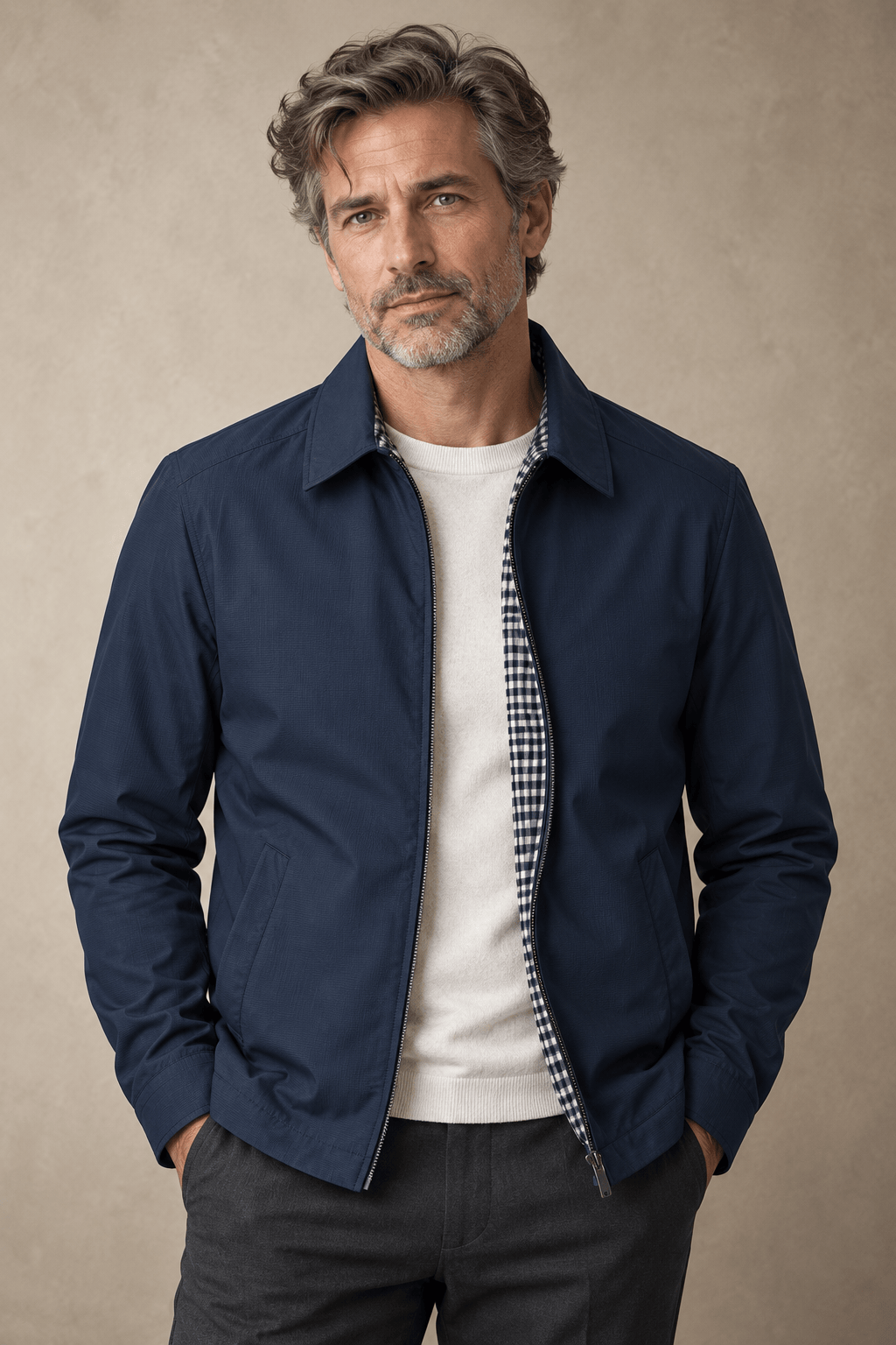 Callum | Cotton Gabardine Zip Jacket