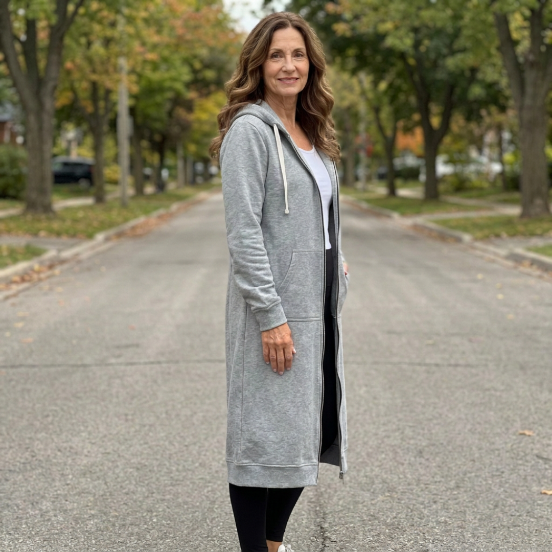 Brixley | Relaxed zip-up long cardigan