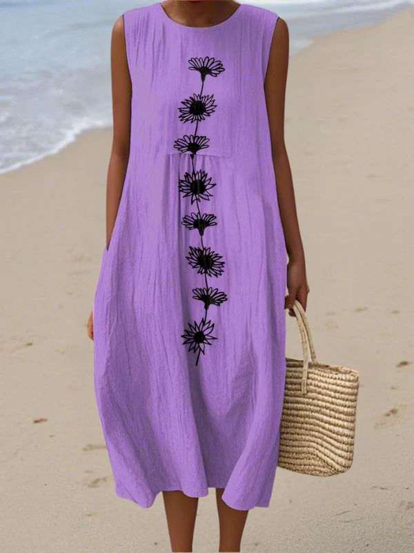 Andrea | Robe midi Violet Bloom