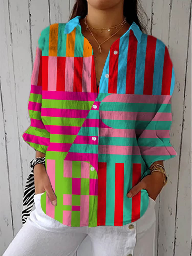 Nanna | Cheerful blouse with expressive stripes