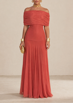 Cordoue | Three-tone off-the-shoulder maxi dress