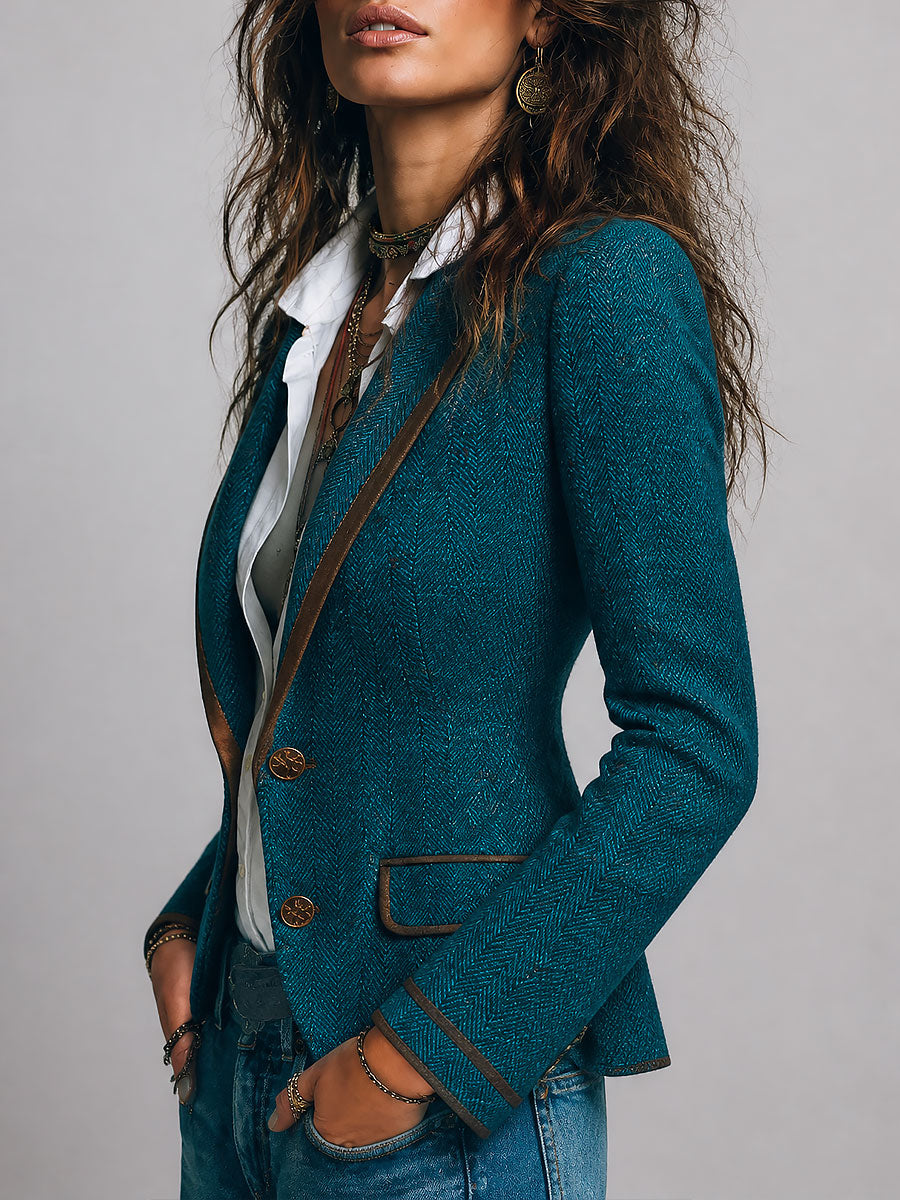 Vivienne | Tailored Blazer with Contrast Trim
