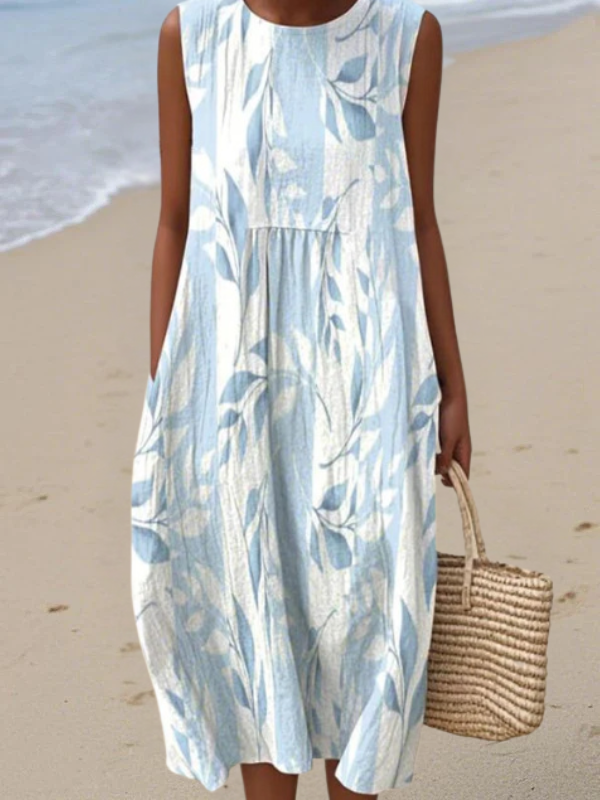 Maylen | Robe midi à feuilles