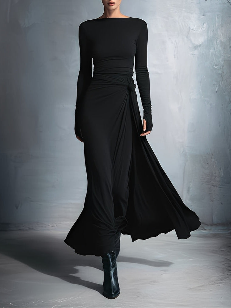 Fiora ❘ Long dress with side knot