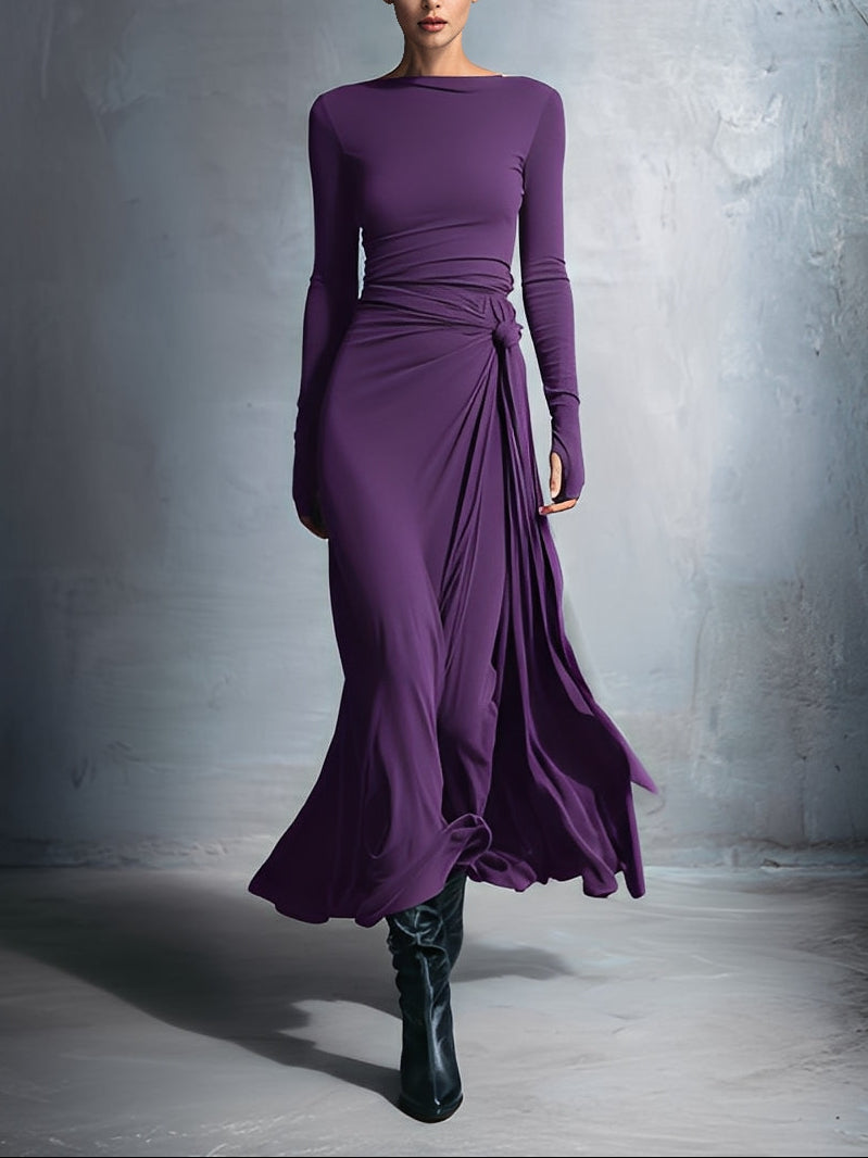 Fiora ❘ Long dress with side knot