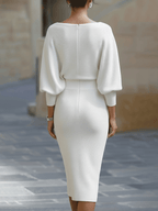 Lyla | Elegant Round Neck Midi Dress