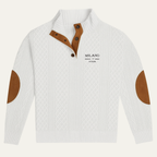 The Harringdale Men’s Milano Knit Quarter Zip Sweater with Elbow Patches