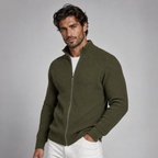 The Richmond Men’s Elegant Merino Wool Zip Up Cardigan