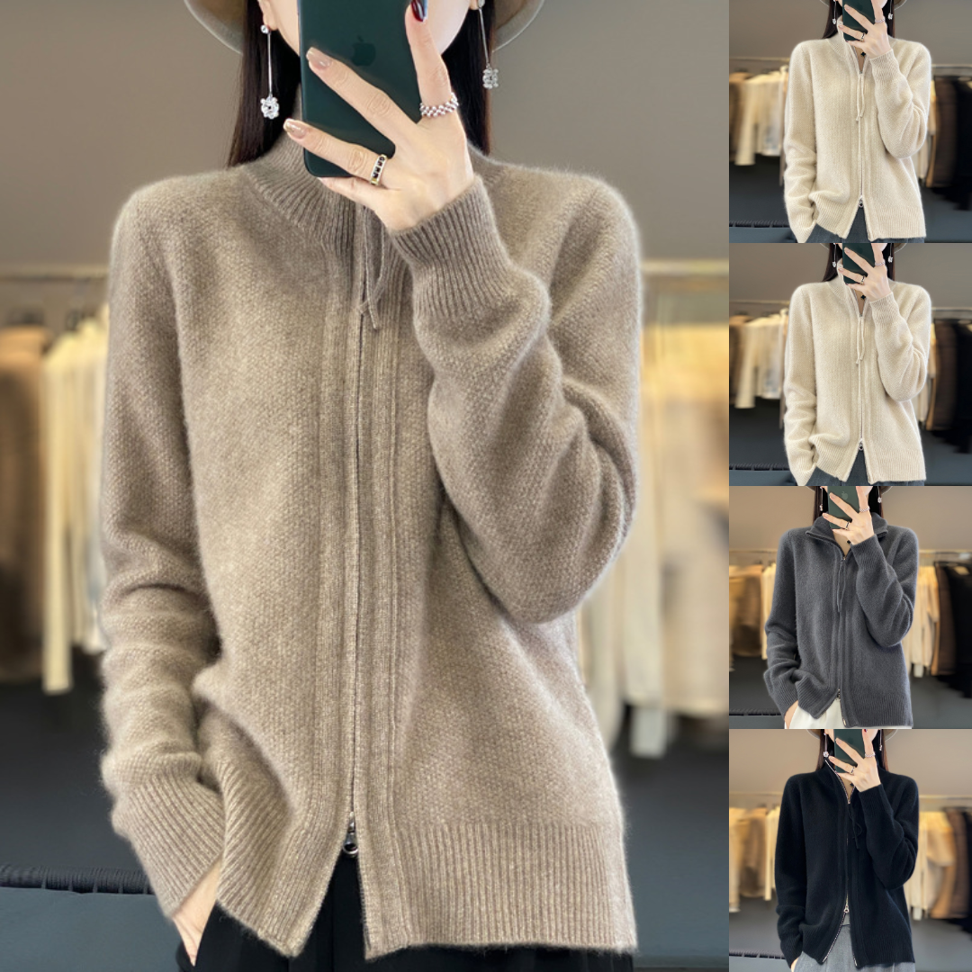 Luna | Elegant knit zip-up cardigan