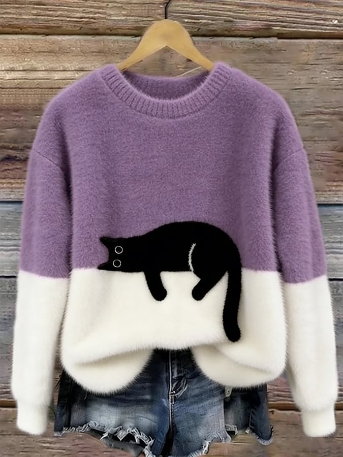 Lorea | Pull à imprimé chat