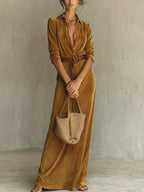 Aurelia | Suede Belted Dress