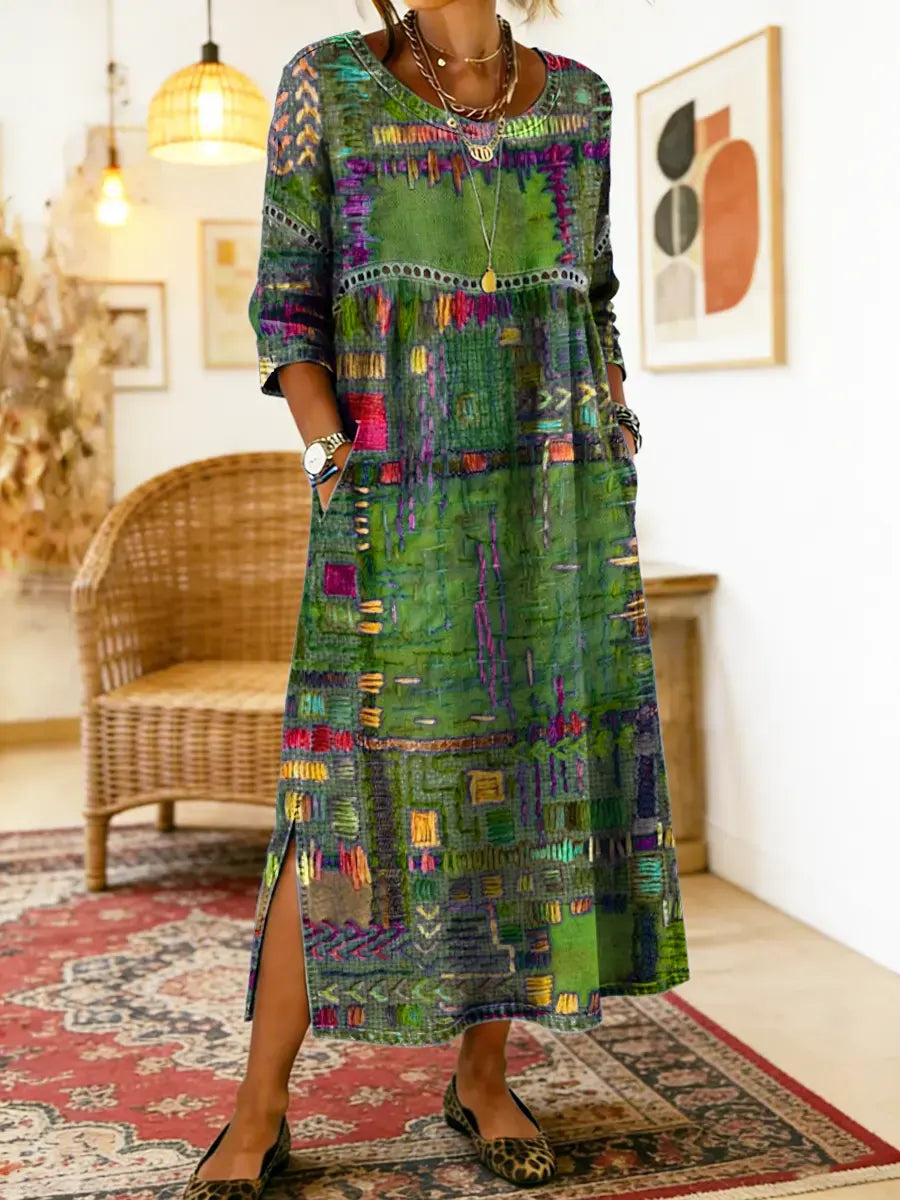 Sabine | Bohemian Patchwork Denim Dress