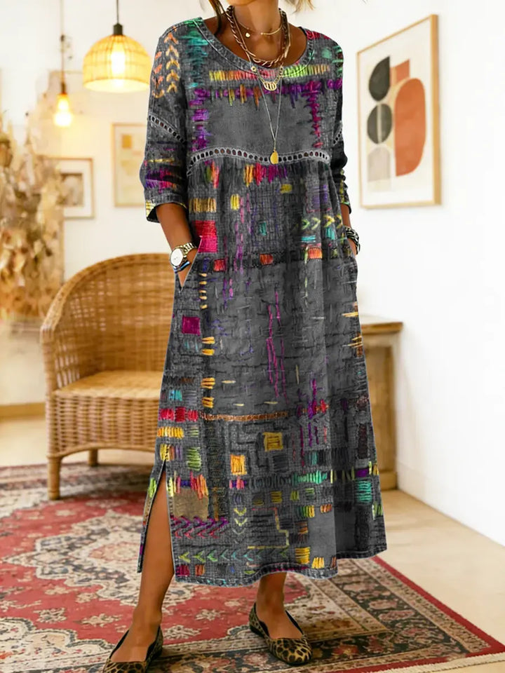Sabine | Bohemian Patchwork Denim Dress
