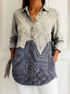 Elise | Blouse with geometric lines