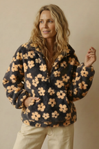Meredith | Floral Fleece Half-Zip Pullover