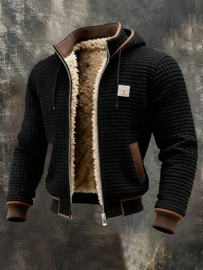 Nathaniel | Sherpa-Lined Waffle Jacket
