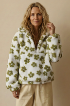 Meredith | Floral Fleece Half-Zip Pullover