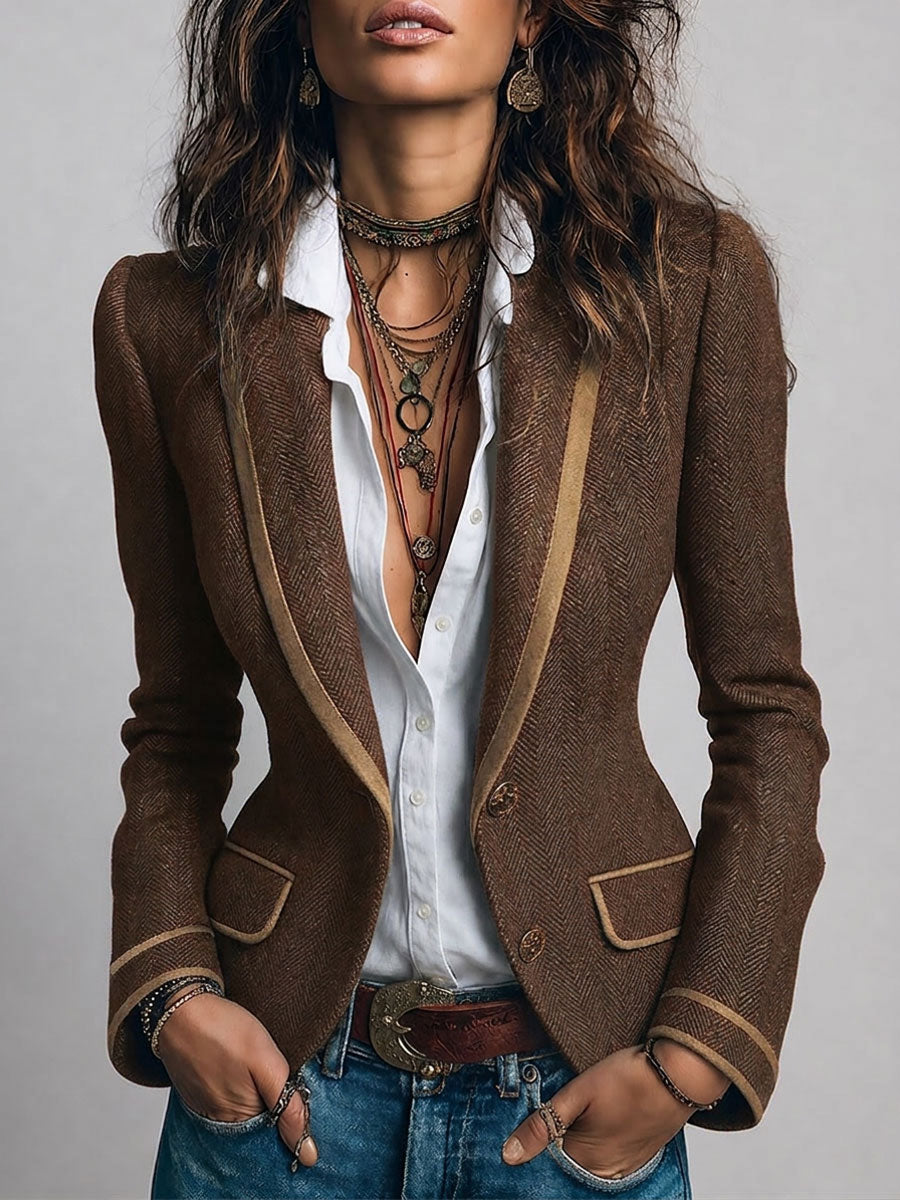 Vivienne | Tailored Blazer with Contrast Trim