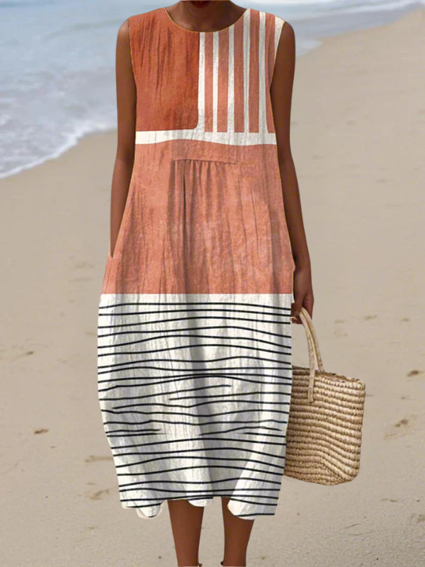 Skye | Robe midi rayée