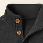 The Waldorf Men’s Gray Luxury Button Neck Knit Sweater