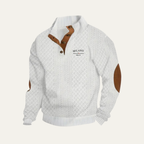 The Harringdale Men’s Milano Knit Quarter Zip Sweater with Elbow Patches