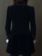 Marguerite | Navy Embroidered Longline Jacket
