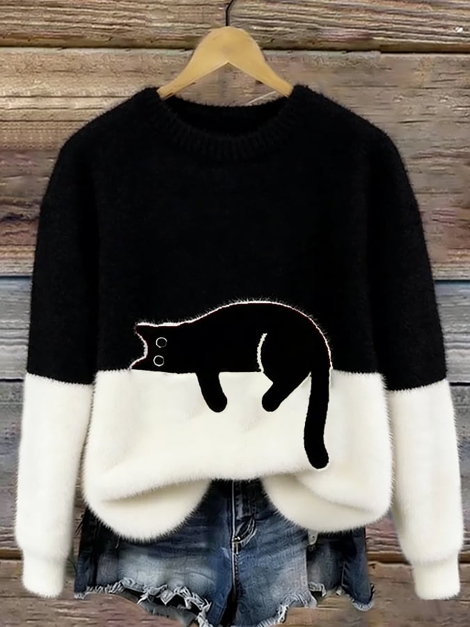 Lorea | Pull à imprimé chat
