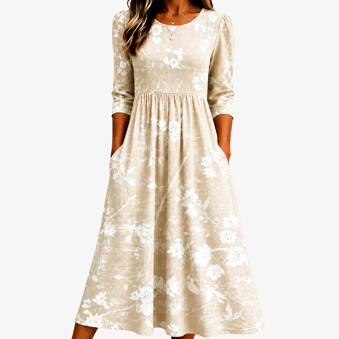 Soft | Everyday soft meadow floral midi dress