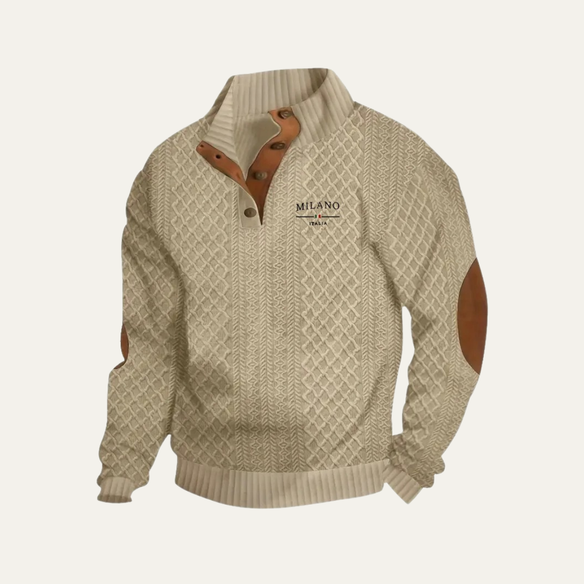 The Harringdale Men’s Milano Knit Quarter Zip Sweater with Elbow Patches
