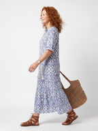 Ottoline | Printed Pom-Pom Collar Midi Dress