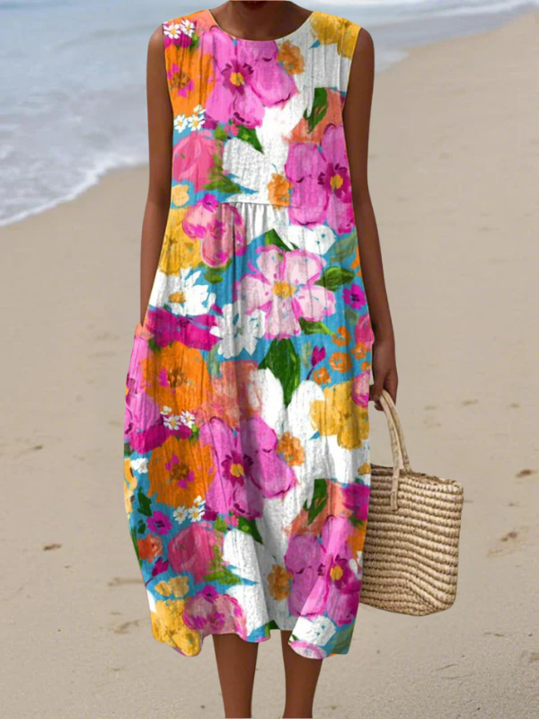 Edurne | Robe midi florale éclatante