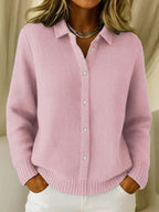 Zofia| Textured Knit Button-Up Cardigan