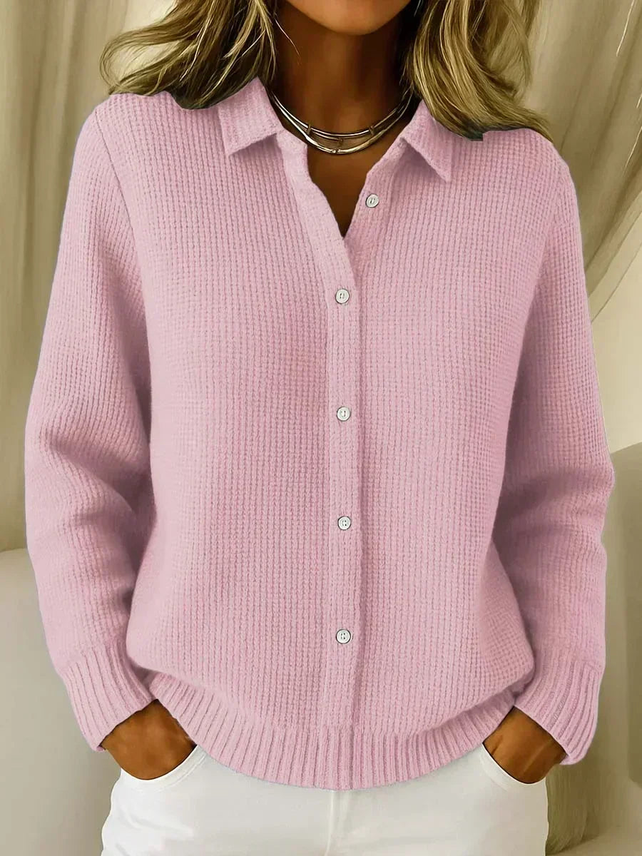 Zofia| Textured Knit Button-Up Cardigan