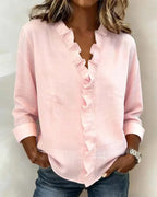 Anora | Ruffle V-neck Blouse