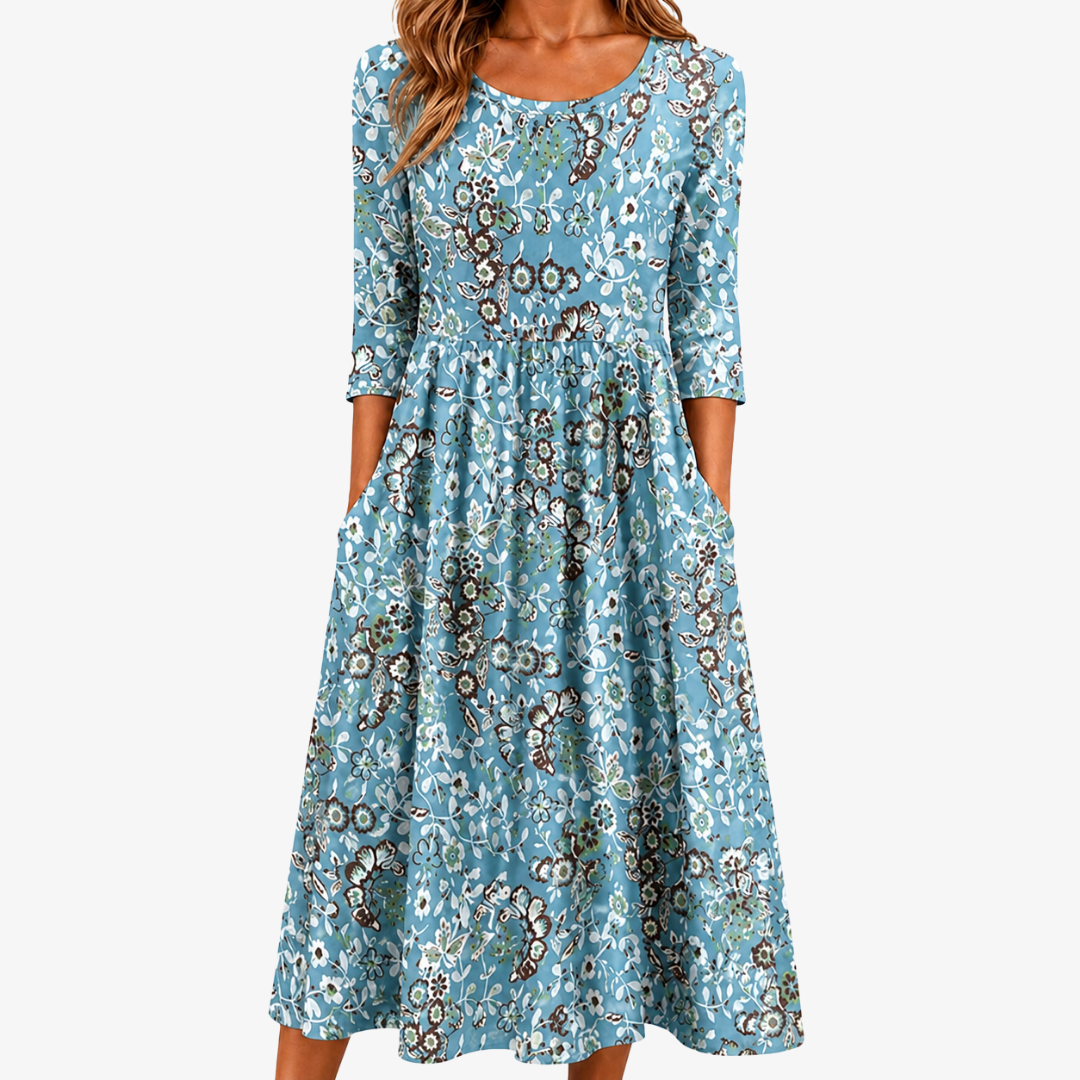 Marinna | Coastal Garden Maxi Dress with Pockets