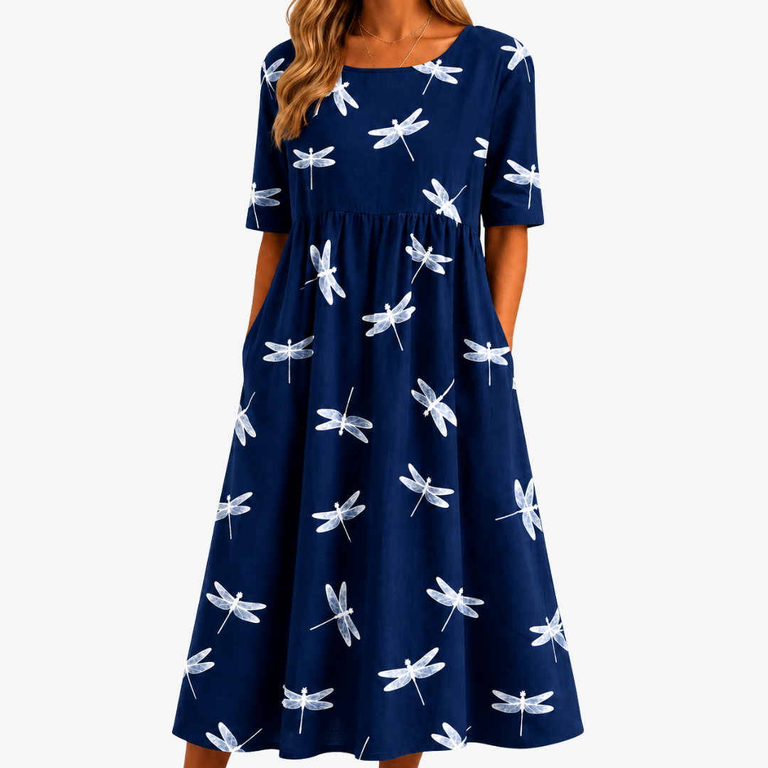 Ayala | Robe midi brise libellule avec poches