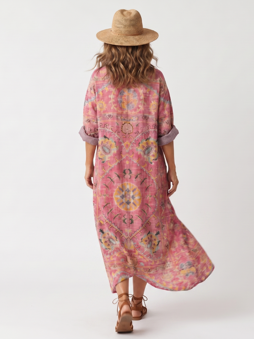 Tilde | Oversize Midi Dress with Abstract Print and Pockets