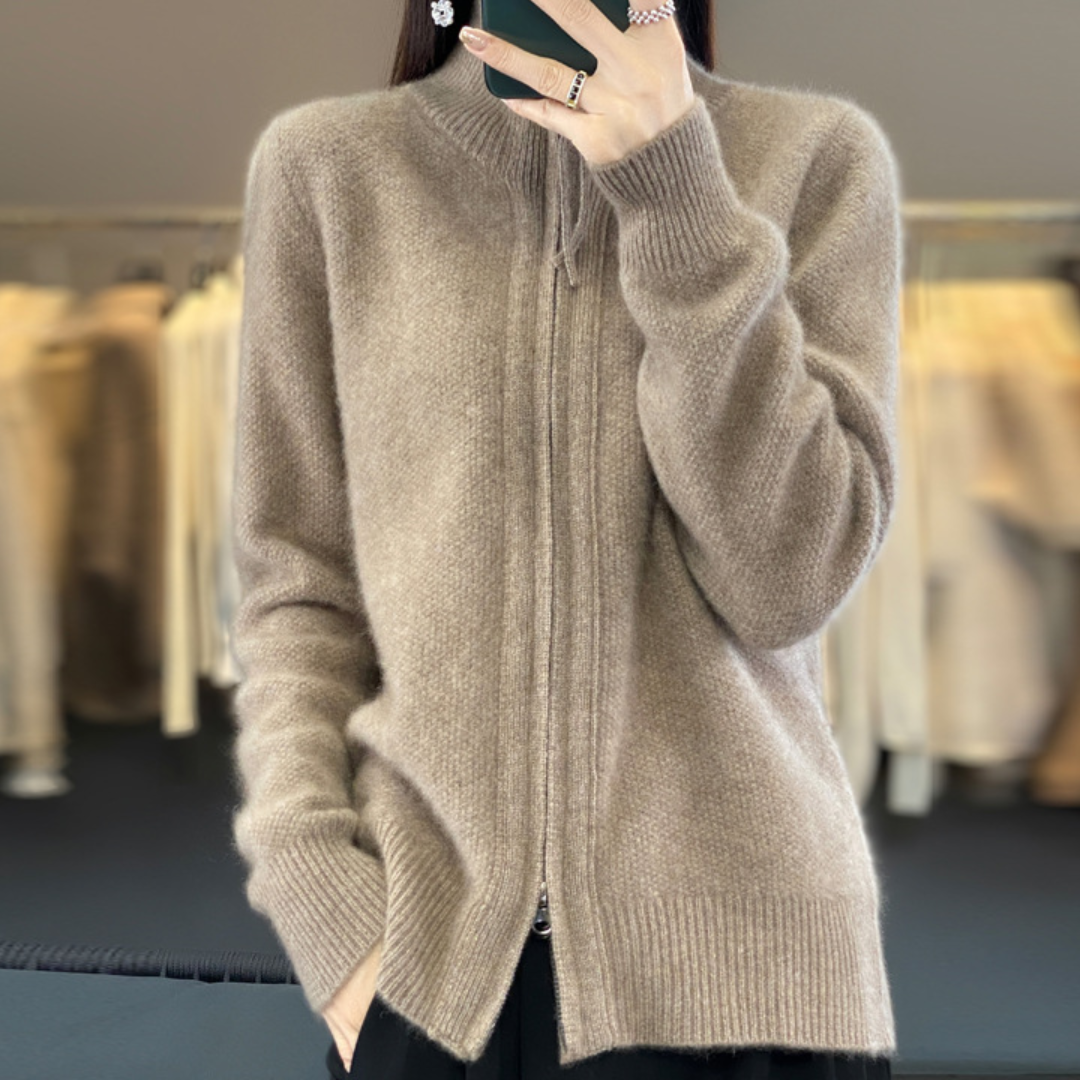 Luna | Elegant knit zip-up cardigan