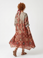 Saffron | Mixed Print Oversized Midi Dress with Pockets