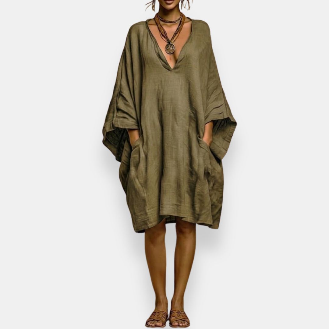 Cassienne | Oversized Low-Cut Dress