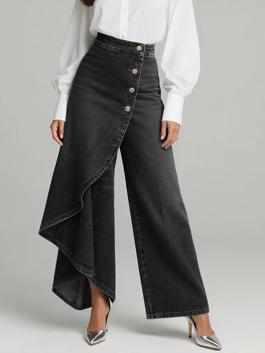 Nuria | Jean ample taille haute à coupe décontractée